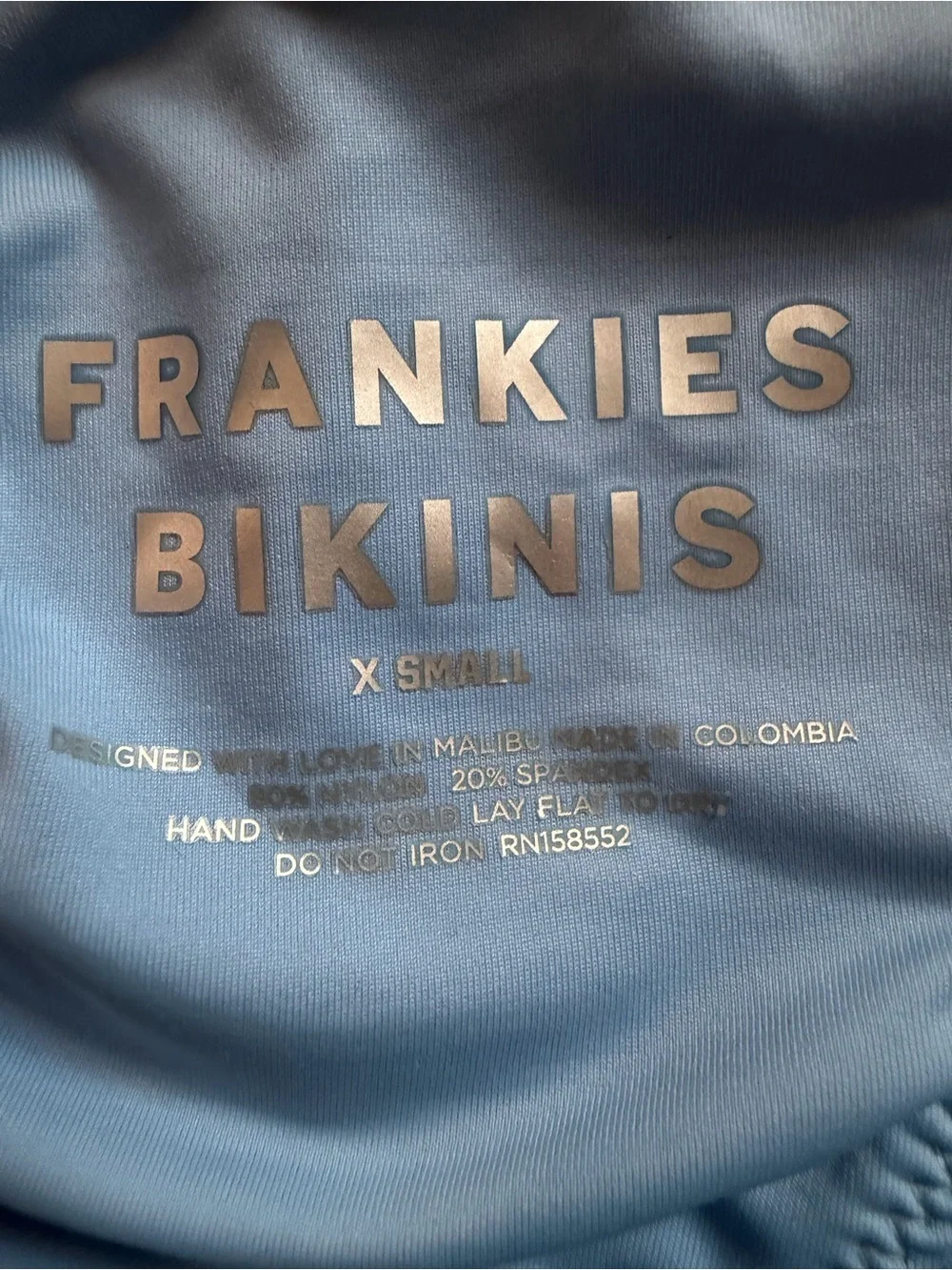 Frankie’s Bikinis Cheeky Colby Bottom in Chambray. Size XS. NWOT!